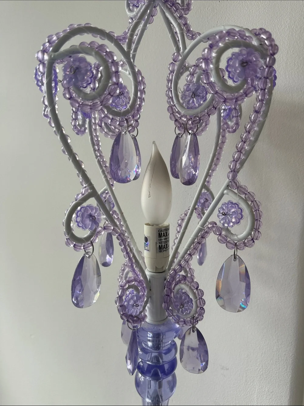 Purple Beaded Table Lamp